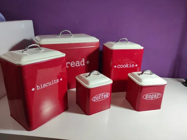 Latas metálicas cocina estilo vintage