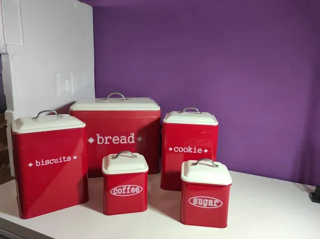 Latas metálicas cocina estilo vintage