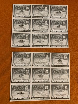 Cromos Liga Este Invierno 11/12 lote de 18 cromos