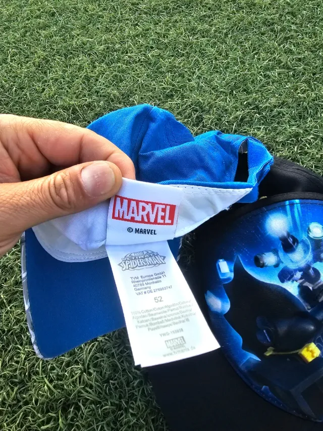 Pack Gorras Niño Spiderman marvel  Batman lego