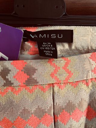 Gonna donna fantasia oro e rosa vita cm 37