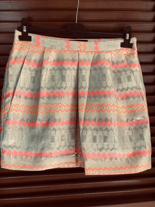 Gonna donna fantasia oro e rosa vita cm 37