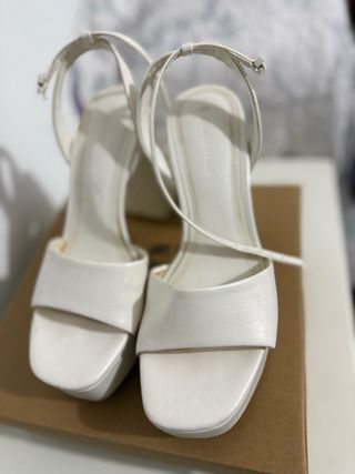 Sandalias Blancas Tacón Plataforma