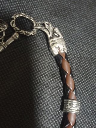 Pulsera Cuero Trenzado Vikinga dragón Mística