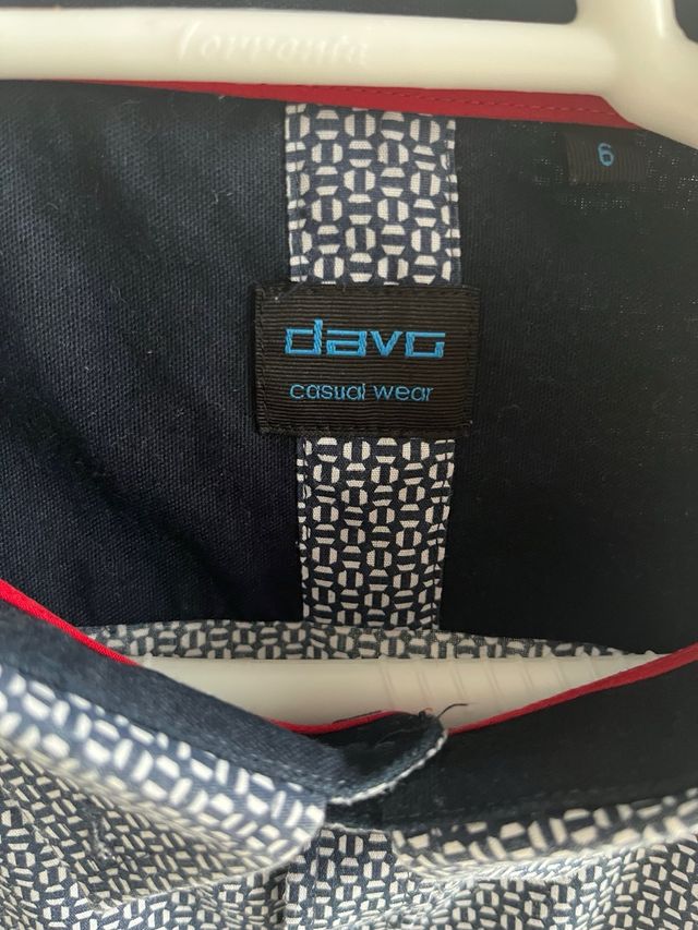 Camisa Davo Estampado Geométrico Azul Talla XL