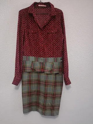 Vestido Fornarina invierno dos tejidos talla L