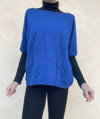 Zara Maglione Blu Maniche Corte