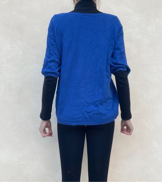 Zara Maglione Blu Maniche Corte