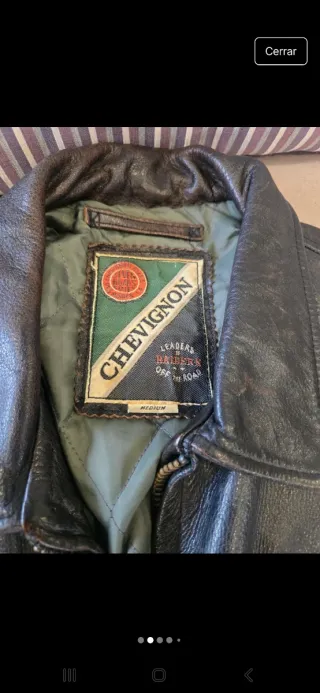 Cazadora Piel Vintage Chevignon Marrón