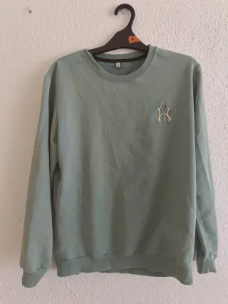 Sudadera verde sin capucha talla X