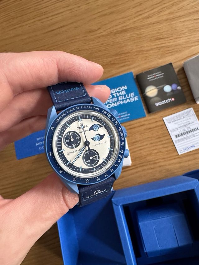 Swatch Omega Super Blue Moonphase