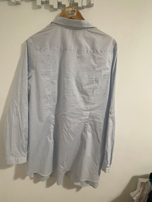 Camisa premama, algodón, rayas azul