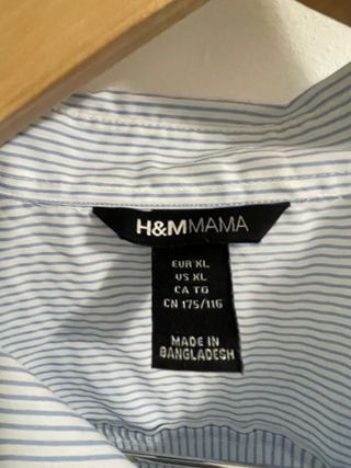 Camisa premama, algodón, rayas azul