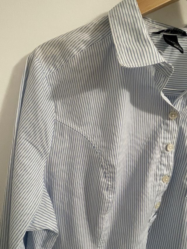 Camisa premama, algodón, rayas azul