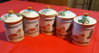 Set 5 portaspezie decorati