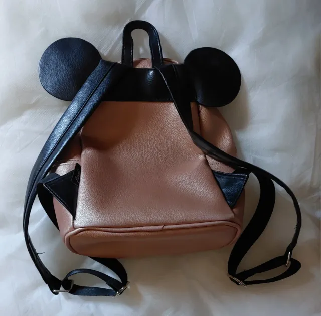 Mochila Mickey Mouse Orejas Negra y Dorada