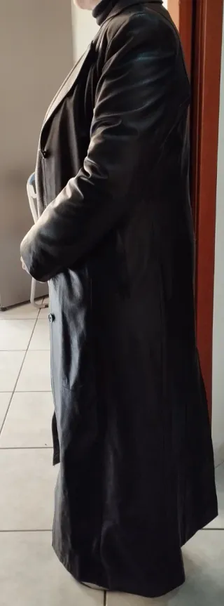 Cappotto lungo in pelle