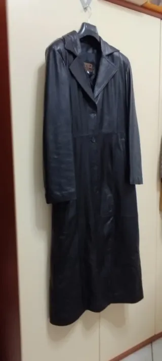 Cappotto lungo in pelle