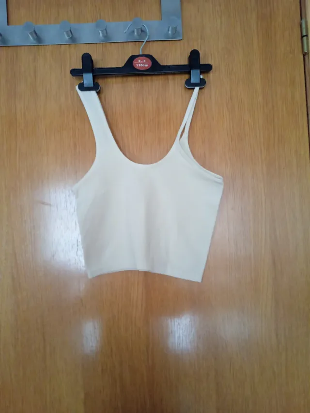 Top beige tirantes asimétricos Talla S