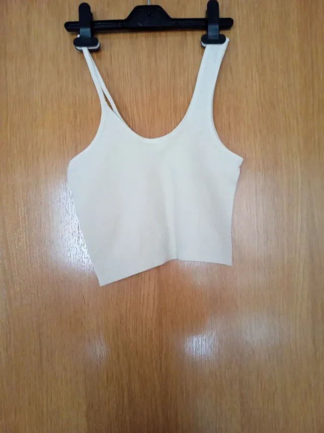 Top beige tirantes asimétricos Talla S