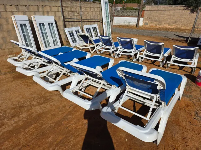 Tumbonas Balliu Fibra Vidrio Azul/Blanco