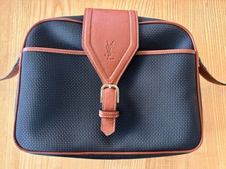 Bolso YSL Vintage Piel Marrón y Negro