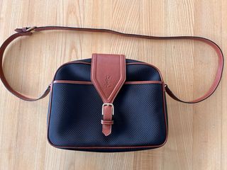 Bolso YSL Vintage Piel Marrón y Negro