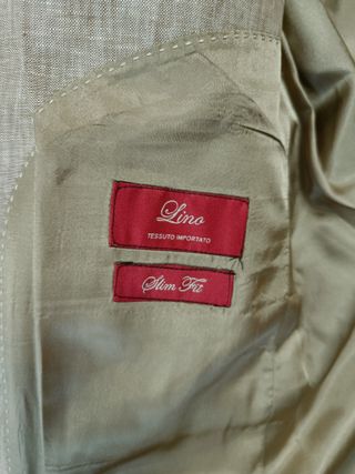 Americana Lino Hombre Beige/Marrón Talla L