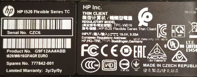 Thin Client HP T520 8GB RAM + SSD 128GB.