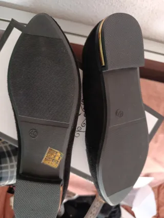 Manoletinas mujer negras y oro