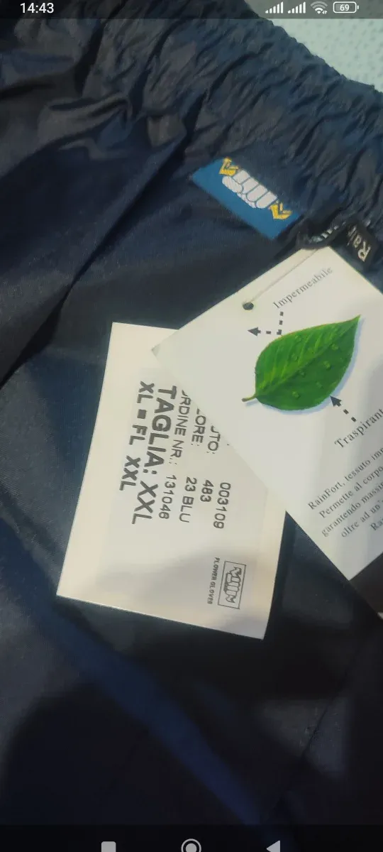 Pantaloni antipioggia blu unisex