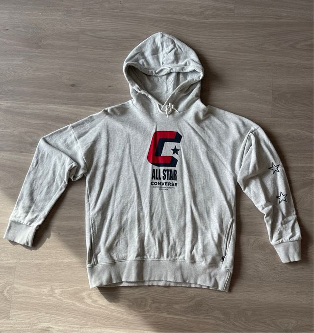 Sudadera Converse All Star Gris con Capucha