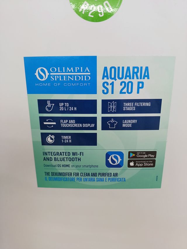 ✅ Desumidificador 20L/dia Olimpia Splendid Aquaria S120P