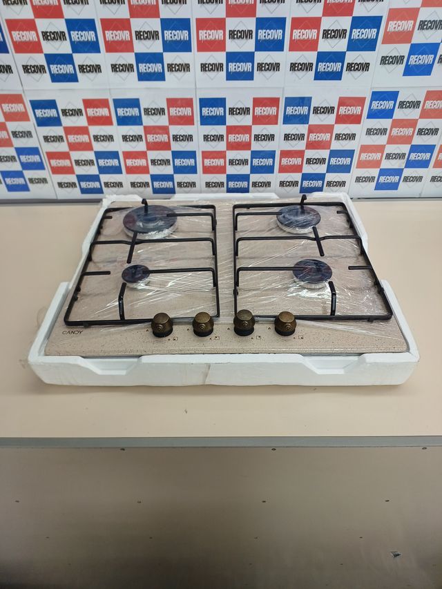 ✅ Placa de gás 4 bocas aço aveia Candy Classic