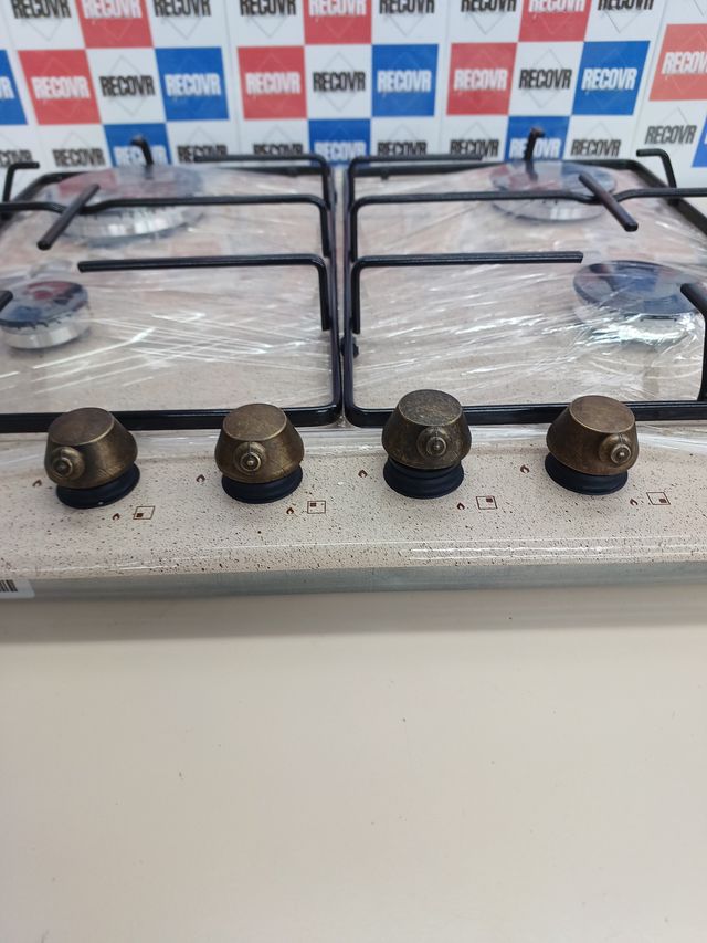 ✅ Placa de gás 4 bocas aço aveia Candy Classic