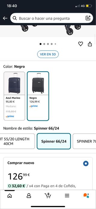 Maleta Samsonite Negra Ruedas