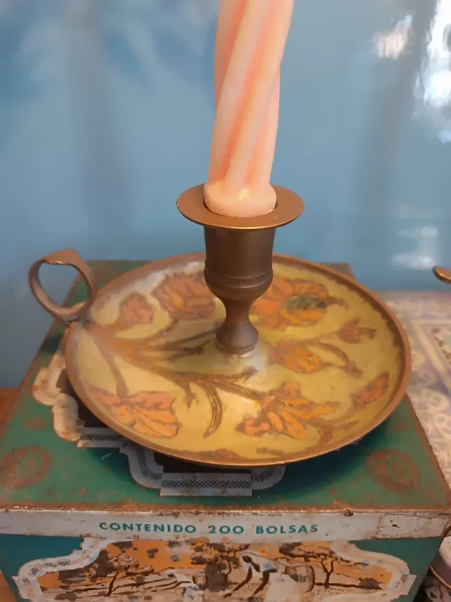 Palmatorias antiguas de latón