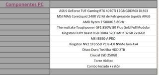 Pc Gaming RyZen 5800X + RTX 4070ti
