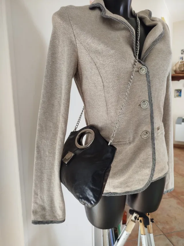 Borsa I Ponti Firenze Pelle Nera Argento