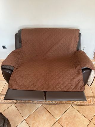 Sofá de 2 plazas de cuero marrón