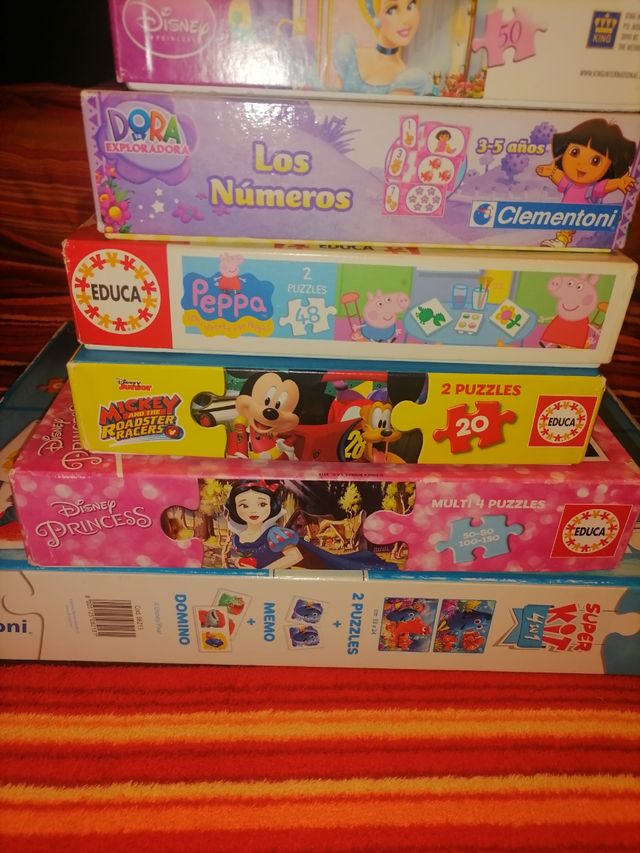 Lote puzzles, memory y domino