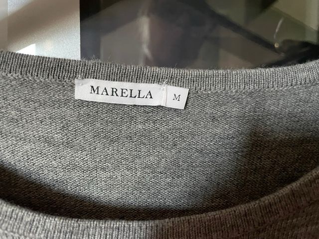 Abito Marella grigio con dettagli neri