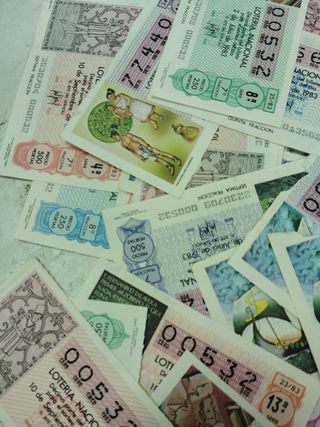 Lote 36 décimos lotería antiguos