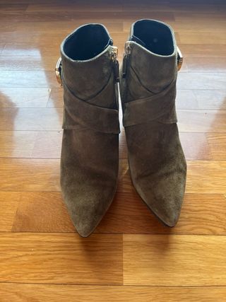 Botines Bruno Premi verde kaki con Hebilla Dorada