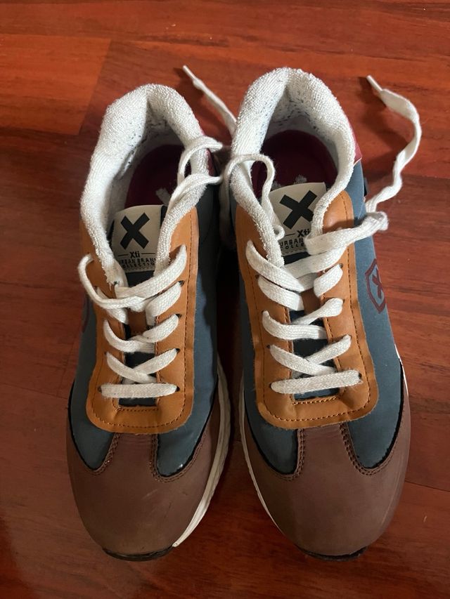 Tênis Esportivo Munich Azul e Marrom