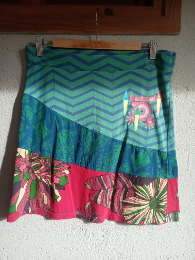Falda Desigual Talla 38 Multicolor