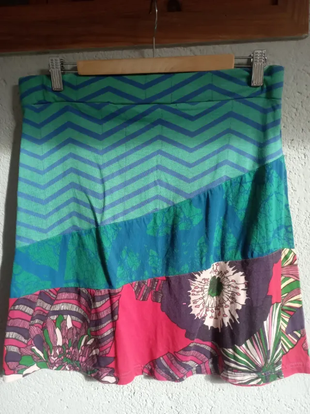 Falda Desigual Talla 38 Multicolor