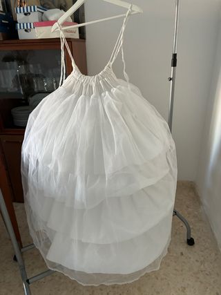 Cancán fallera blanco tul volantes, 95 cm