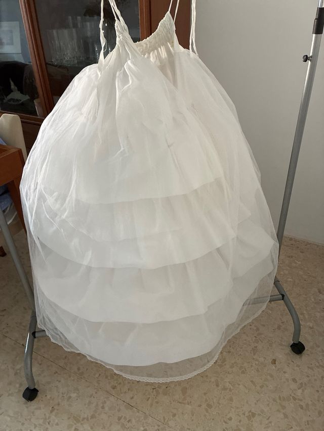 Cancán fallera blanco tul volantes, 95 cm
