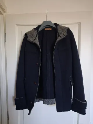 Cappotto Lana Uomo Blu Grigio